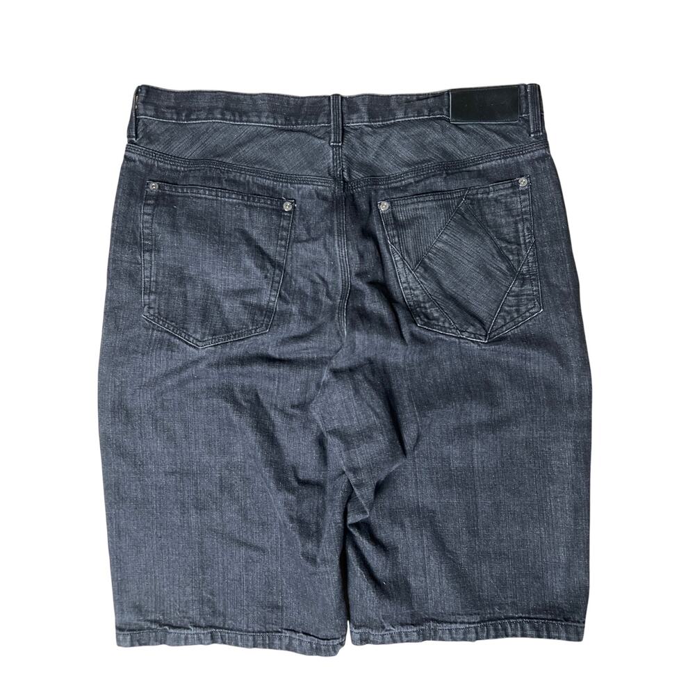 Y2K Sean John Baggy Jorts Men 38x16 Black Relaxed Loose Jean Short Baggy Vintage